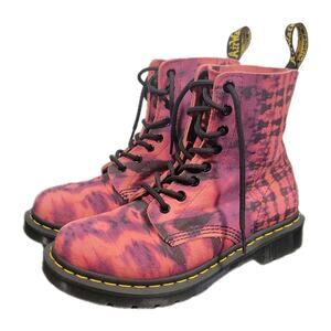Dr Martens Women's Size 7 Pascal Tie Dye Leather Combat Chunky Boots GB03X